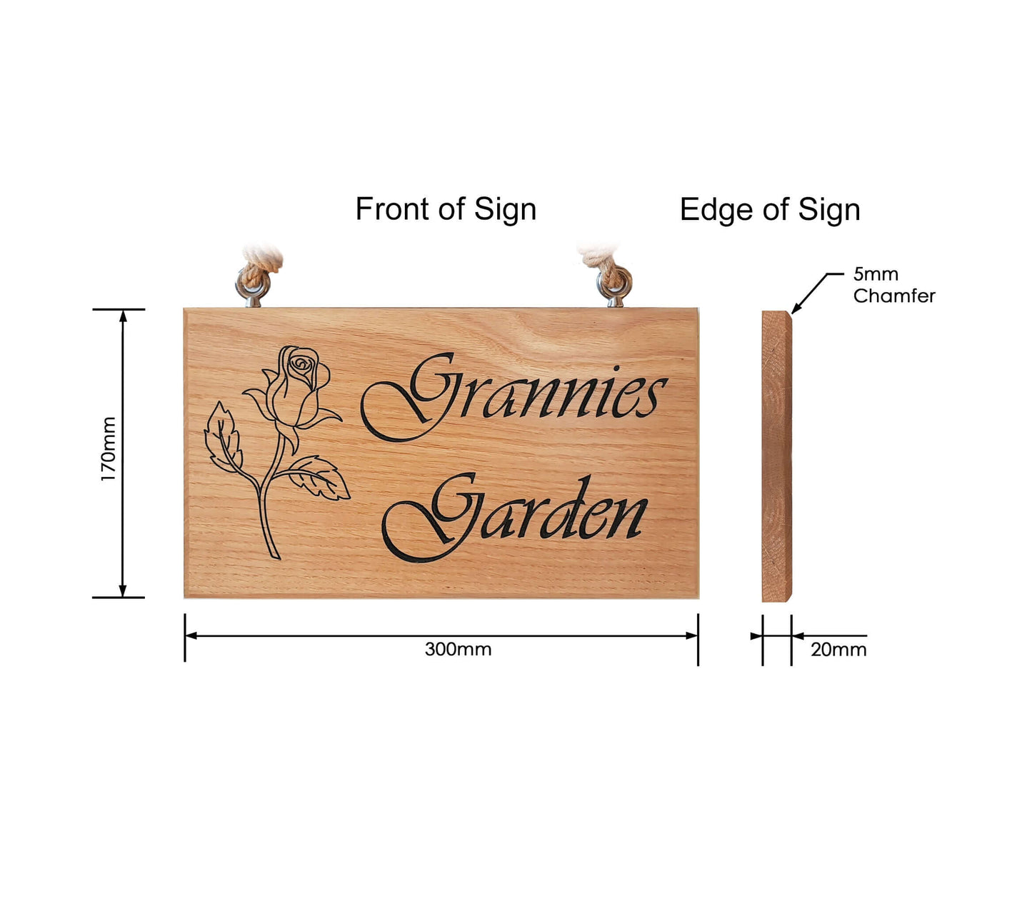 Large Rope Hanging Sign Dimensions